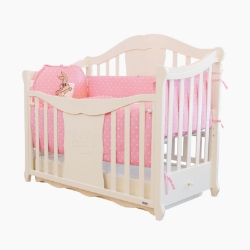 Patut copii bebe lemn Cristal fildes